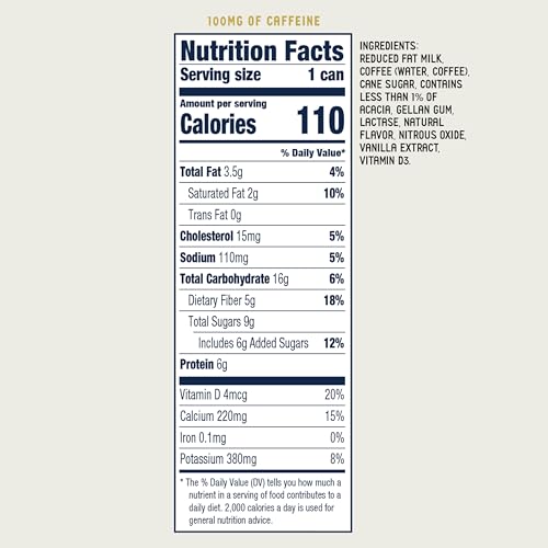 La Colombe, Ready-To-Drink Coffee Vanilla Dark Roast, 5 g