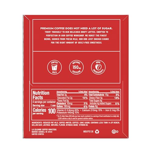 La Colombe, Ready-To-Drink Coffee Vanilla Dark Roast, 5 g