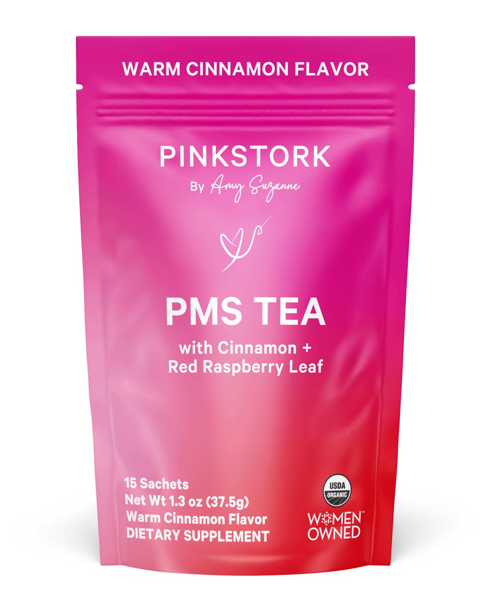 Pink Stork, Organic PMS Tea – Warm Cinnamon, 15 Sachets