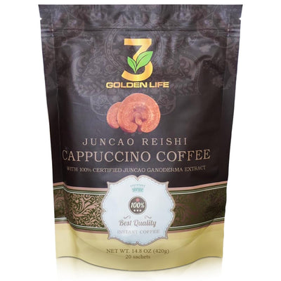 3GoldenLife, Organic Mushroom Coffee, Cappuccino Powder