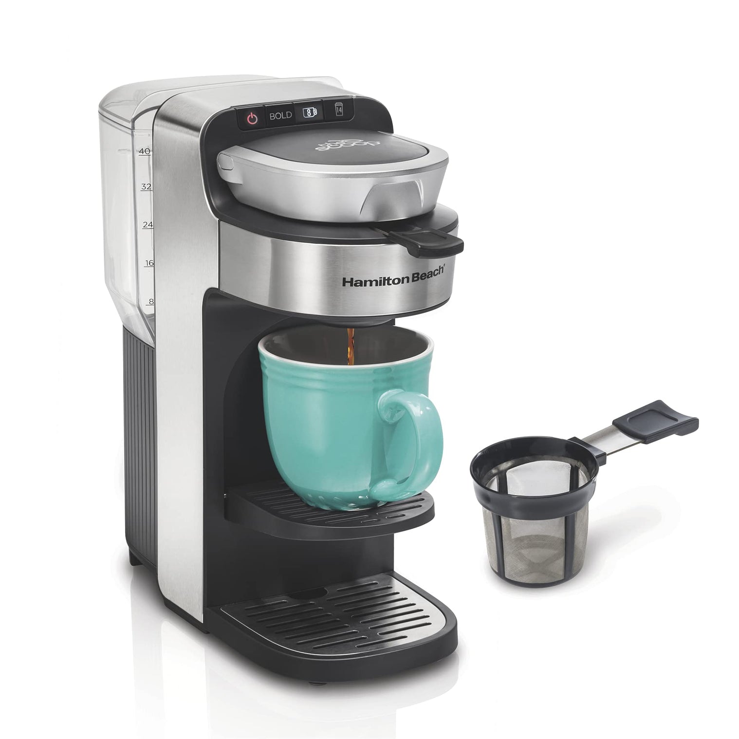 Hamilton Beach, Single-Serve Coffee Maker, The Scoop, 40 oz Reservoir