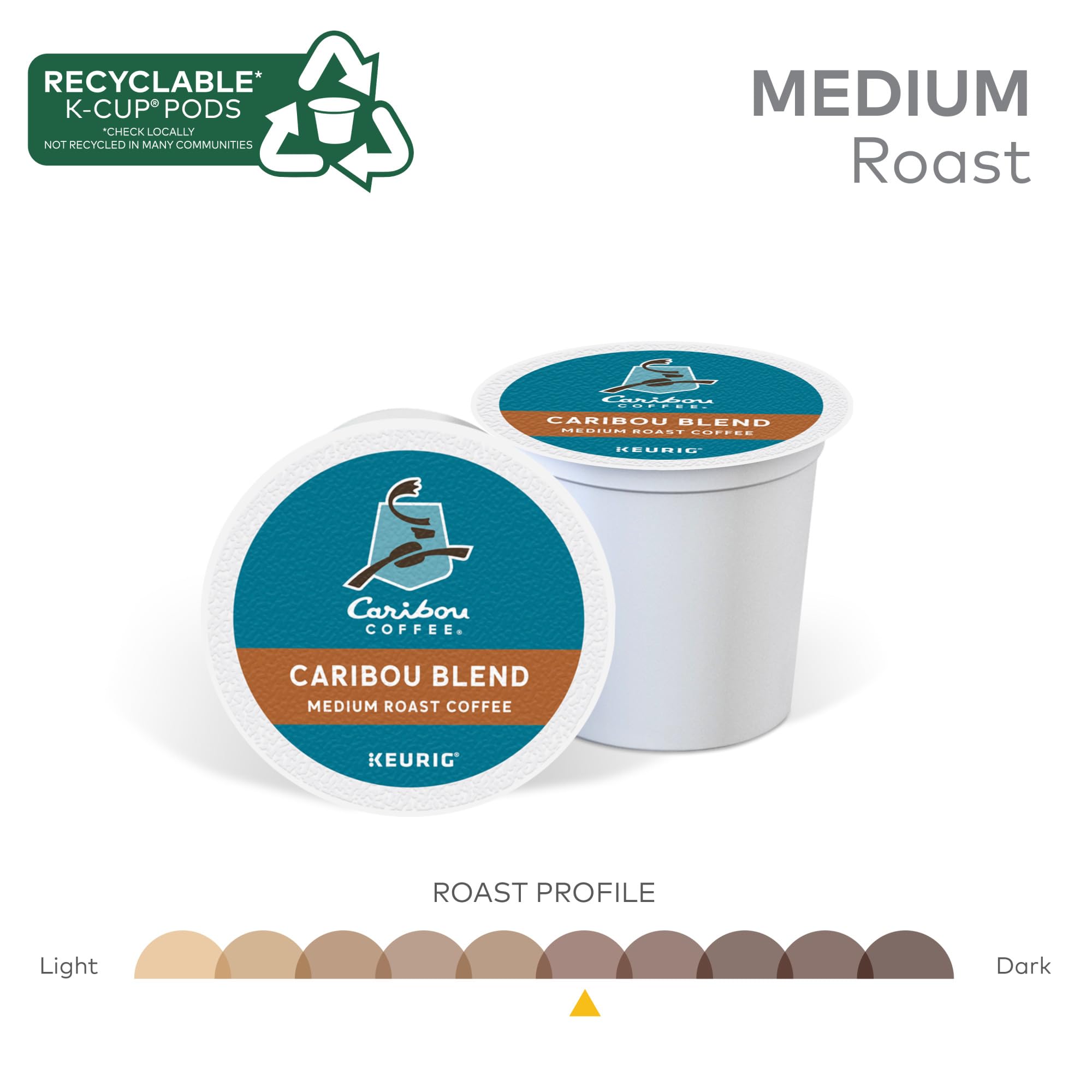 Caribou Coffee, Indonesia Coffee Caramel Medium Roast, 32 K-Cup Pods