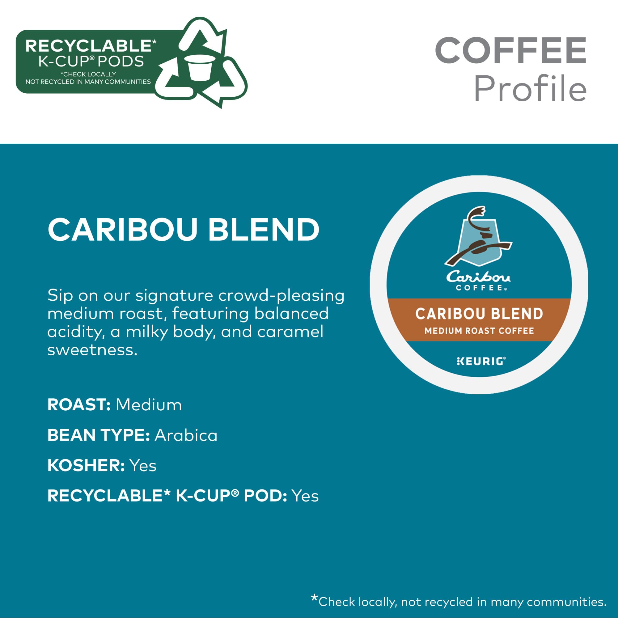Caribou Coffee, Indonesia Coffee Chocolate Medium Roast, 60 K-Cup Pods