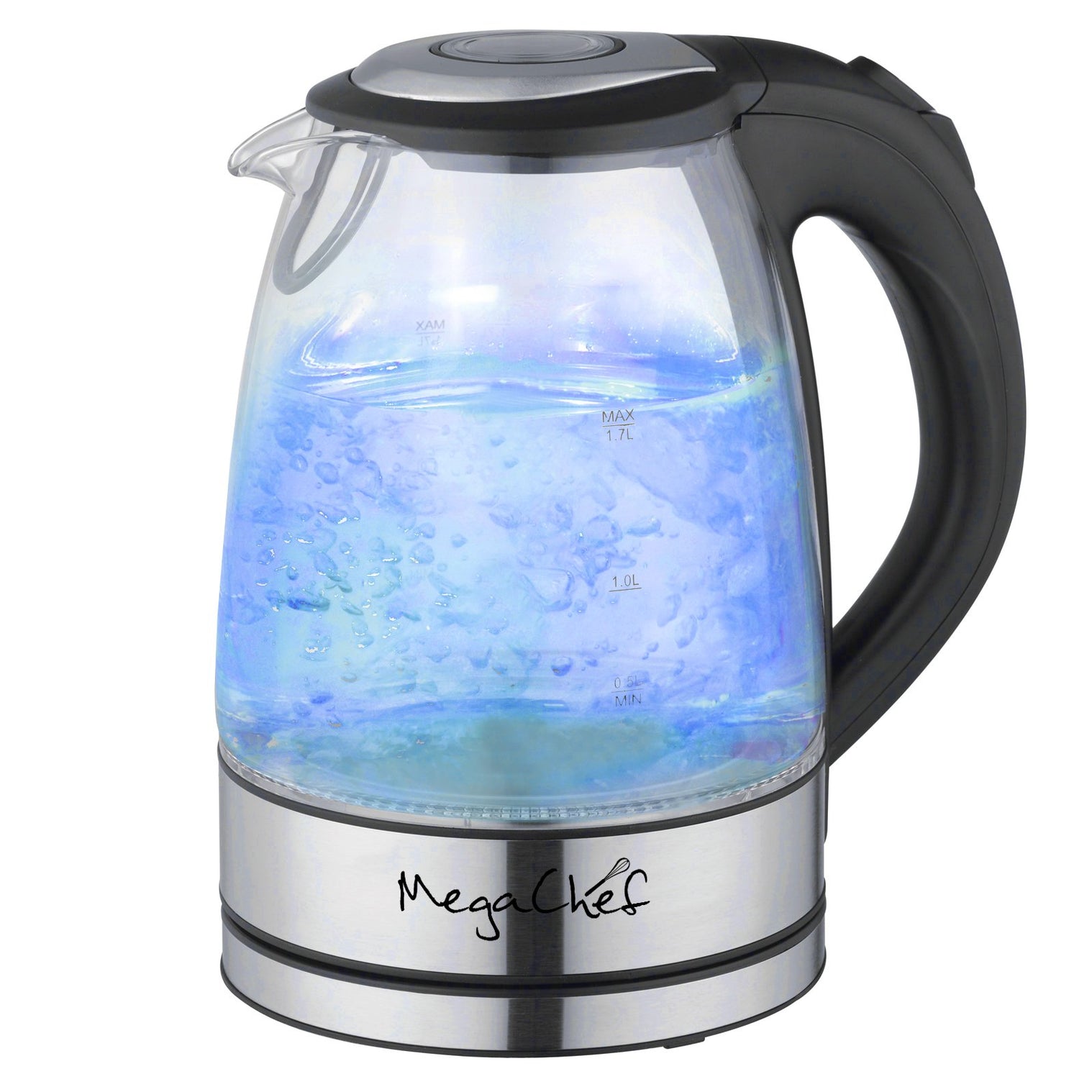 Mega Chef 1.7 L Glass & Stainless Steel Electric Kettle