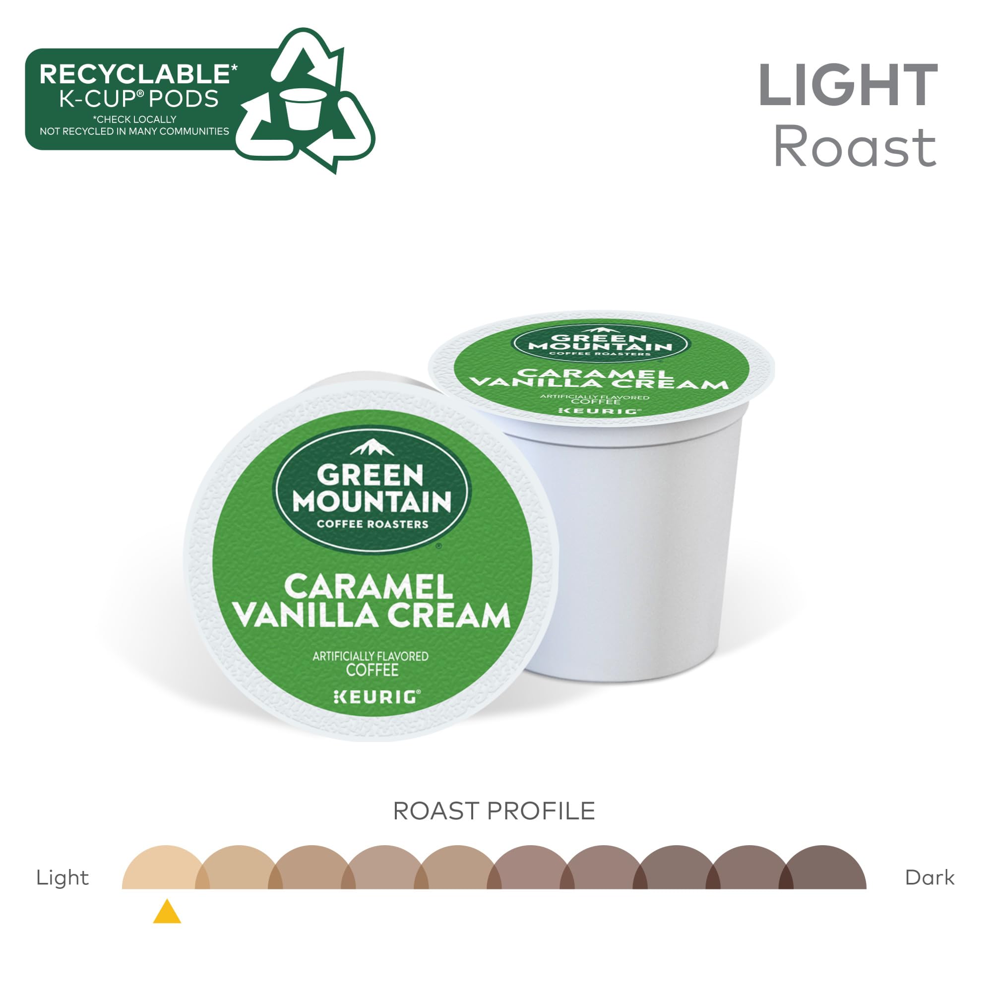 Green Mountain Coffee Roasters, Coffee Vanilla Light Roast, 72 K-Cup Pods