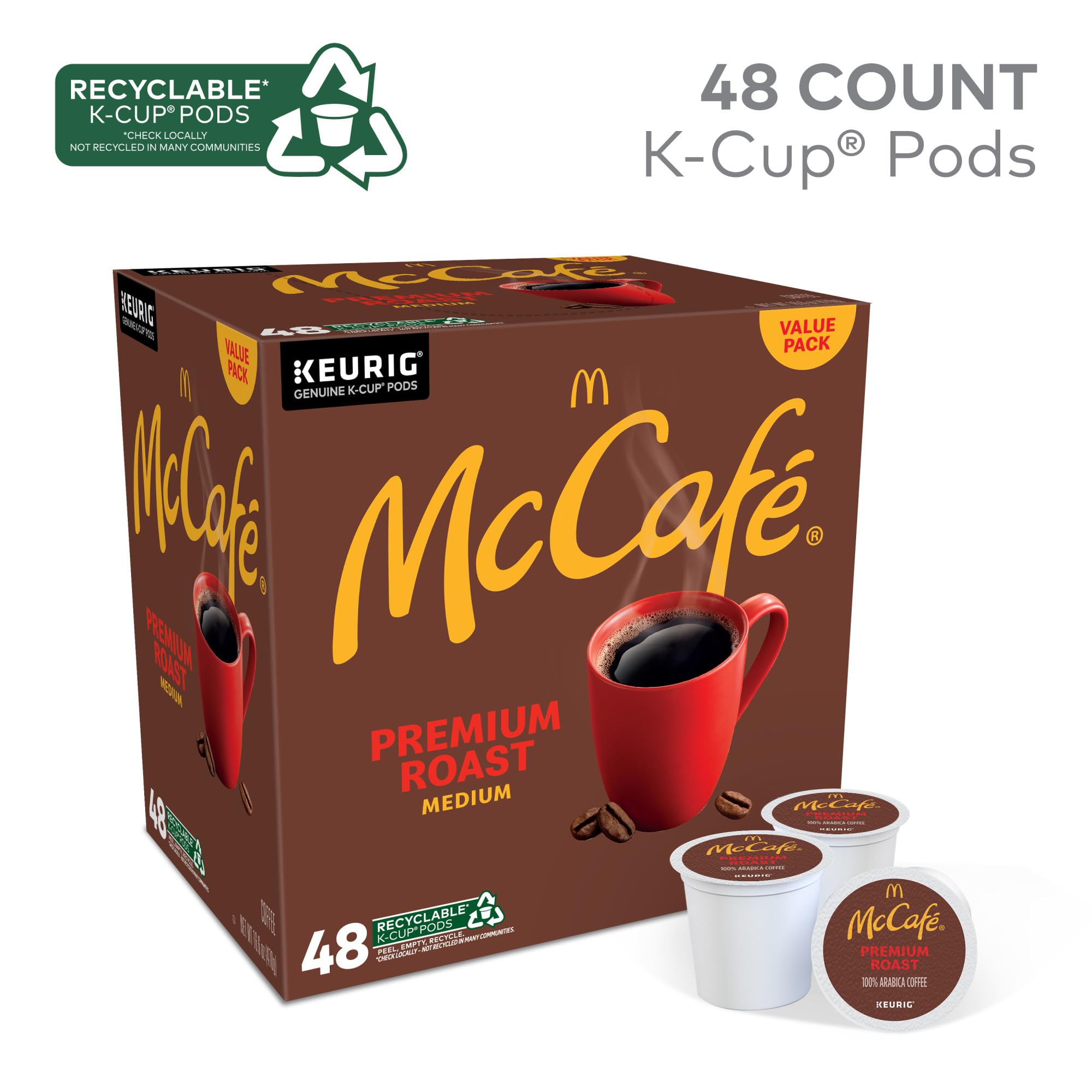 McCafe, Coffee Medium Roast, 48 K-Cup Pods
