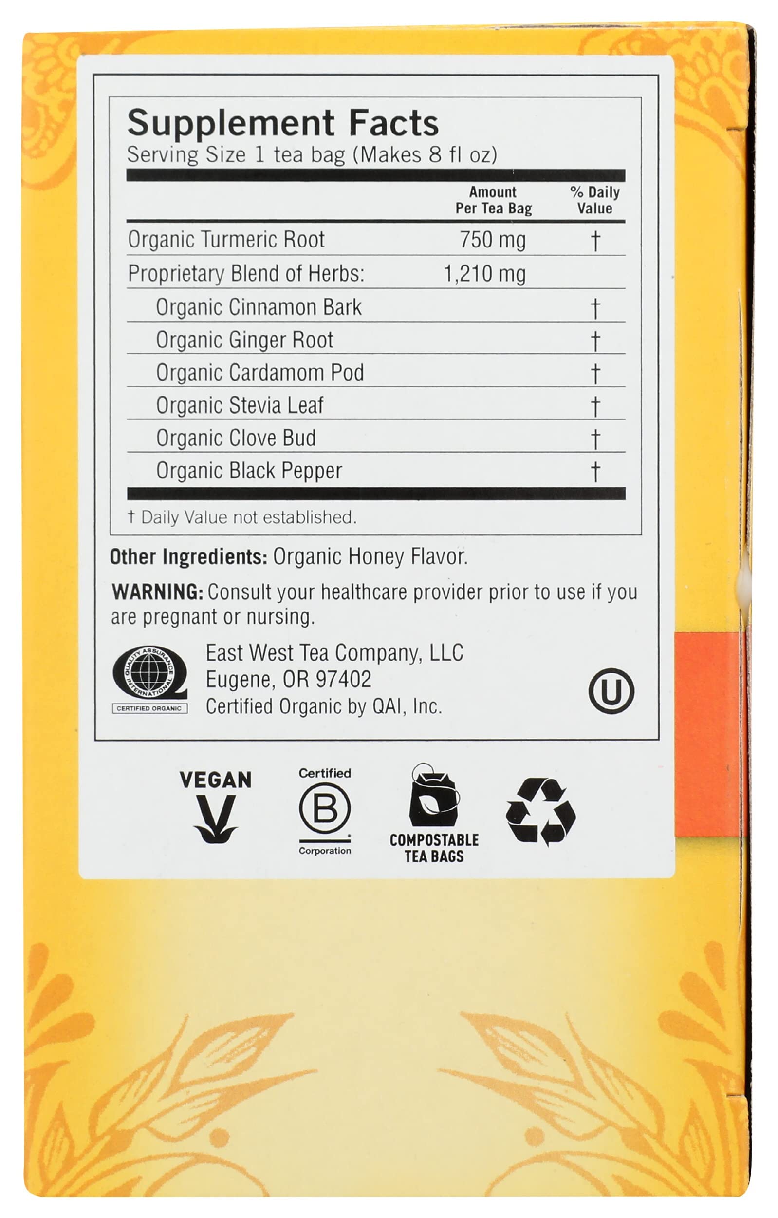 Yogi, Honey Chai Turmeric Herbal Tea