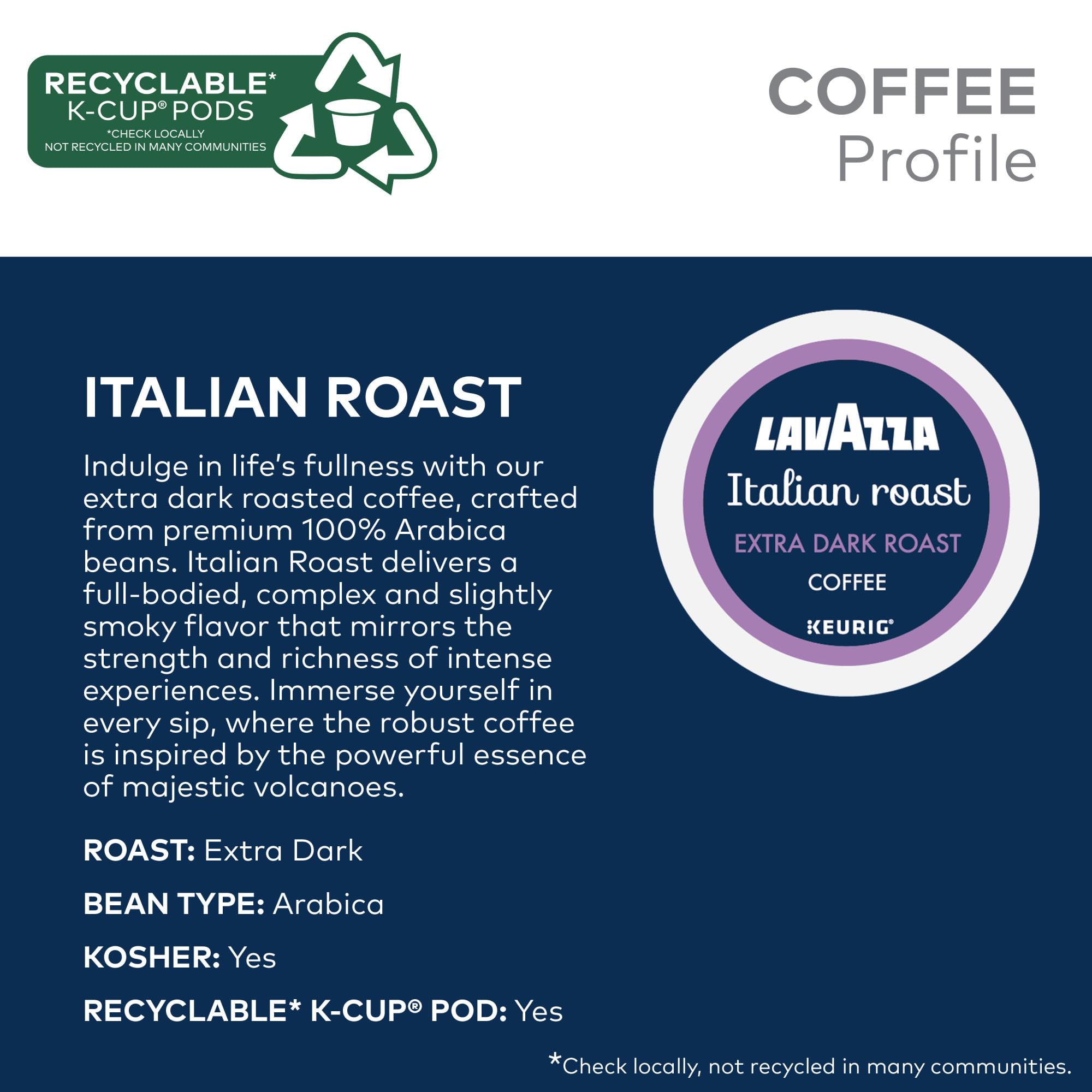 Lavazza, Coffee Dark Roast, 60 K-Cup Pods