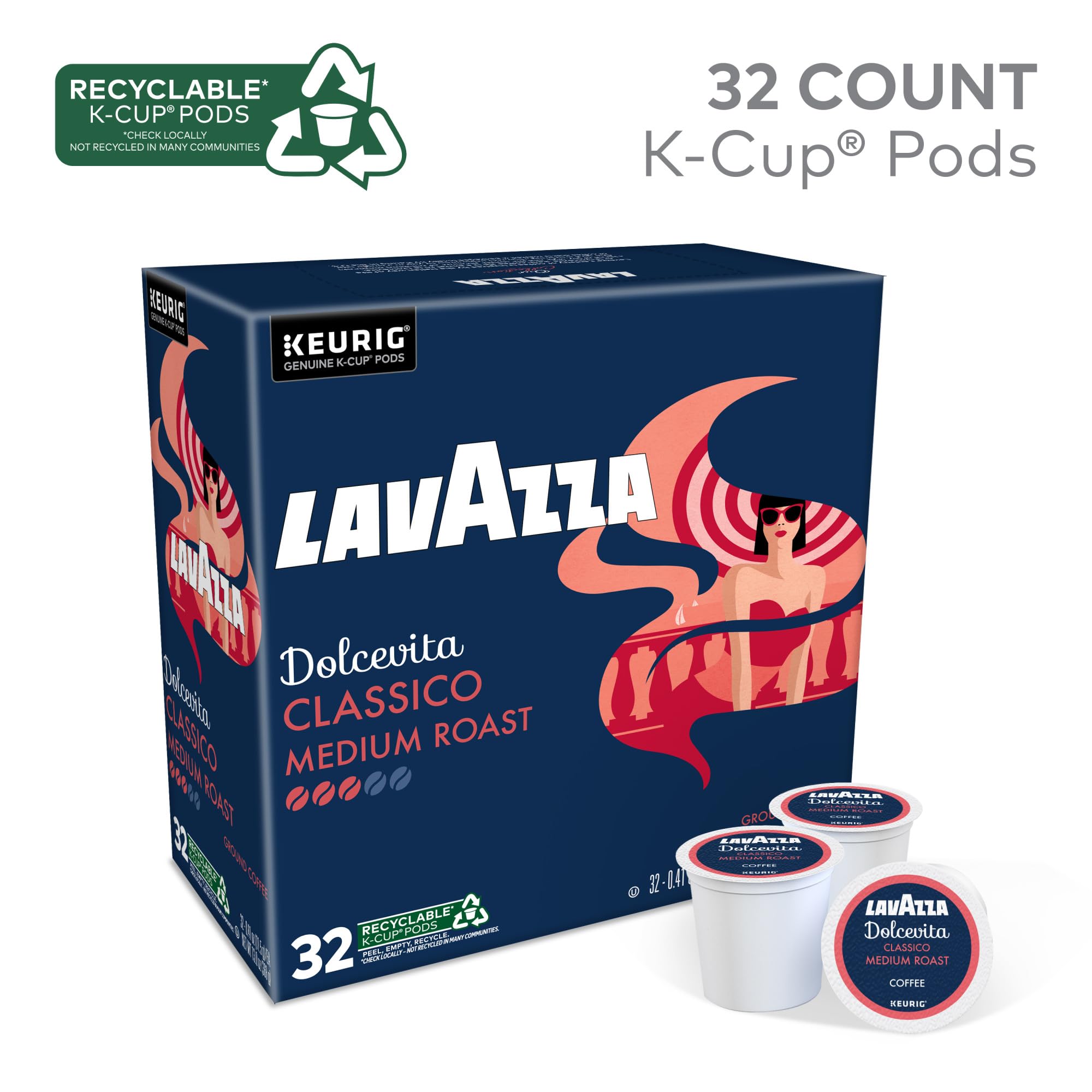 Lavazza, Coffee Medium Roast, K-Cup Pods