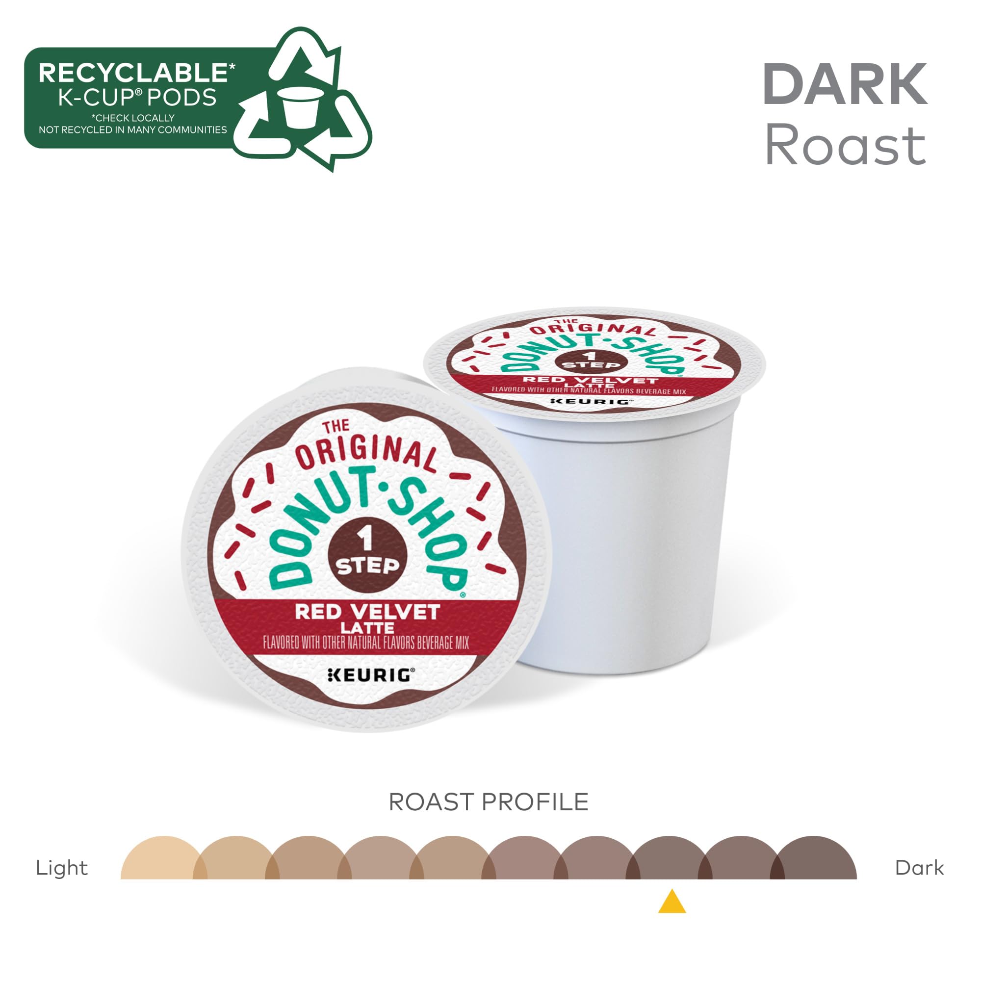 The Original Donut Shop, Red Velvet Latte, 10 K-Cup Pods