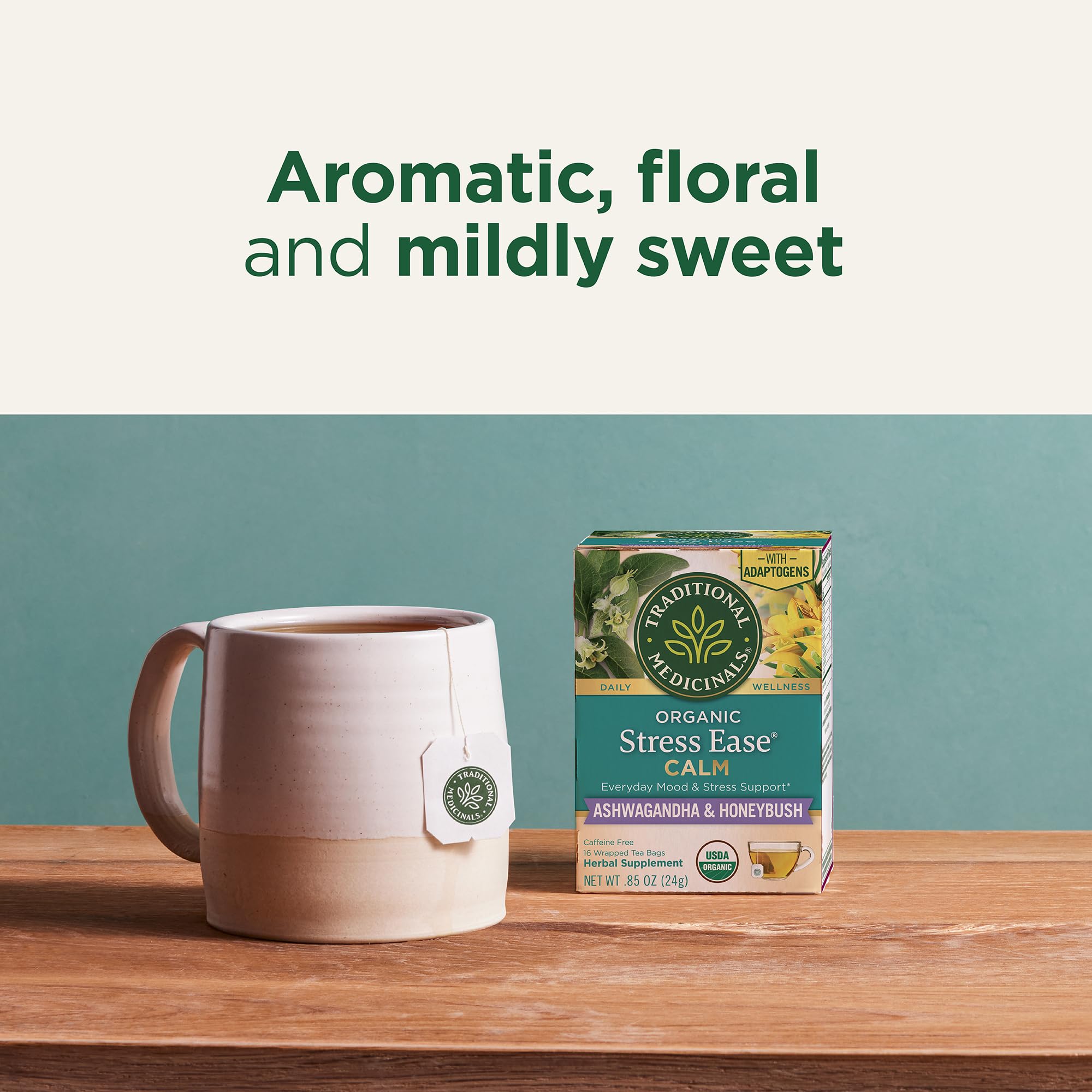 Traditional Medicinals, Organic Stress Ease Calm Tea, 16 Tea Bags