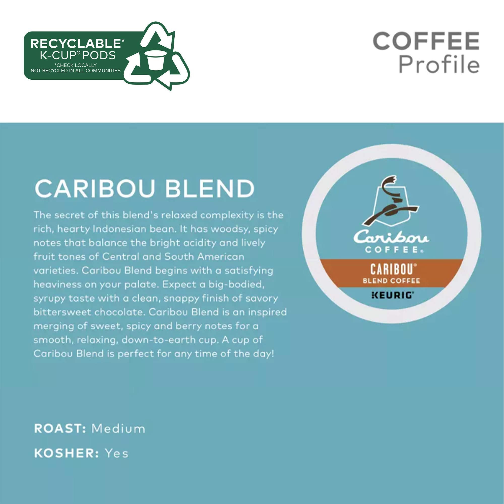 Caribou Coffee, Indonesia Coffee Chocolate Medium Roast, 12 K-Cup Pods