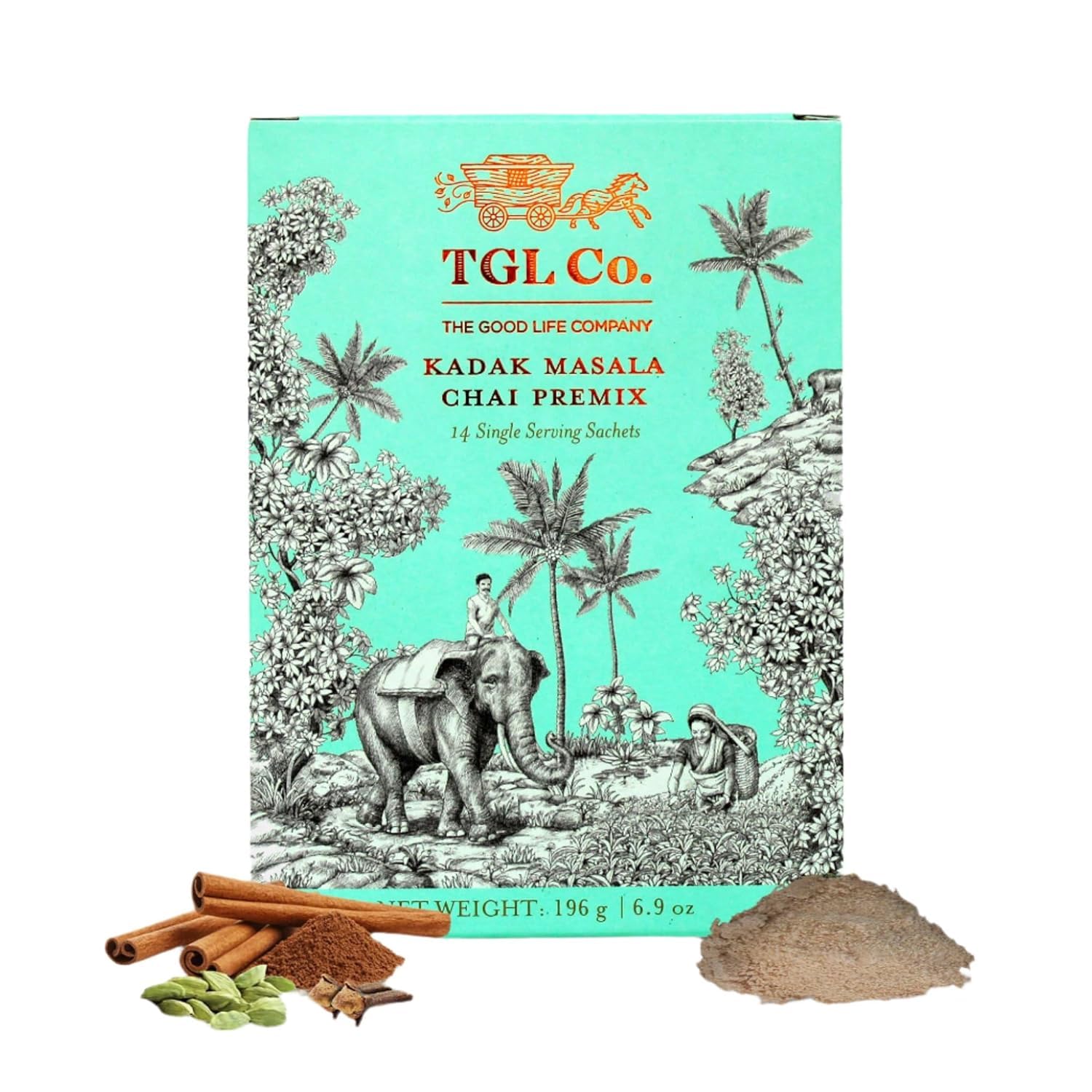 TGL Co. The Good Life Company, India Instant Masala Chai Tea, 14 Sachets