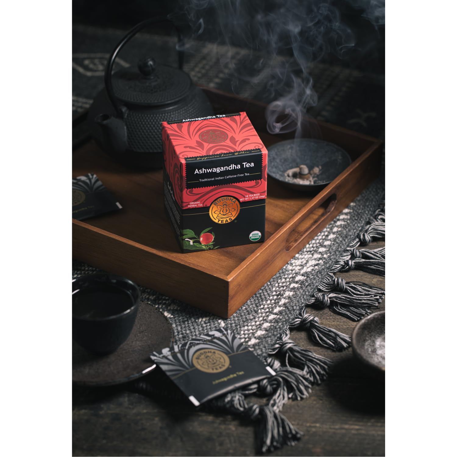 Buddha Teas, Ashwagandha Root Tea – Herbal Tea, 18 Tea Bags