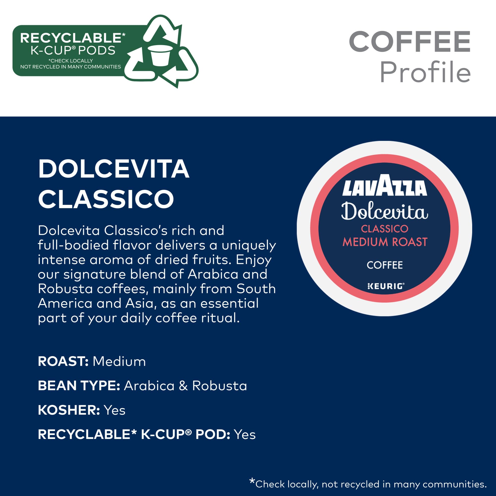 Lavazza, Coffee Medium Roast, K-Cup Pods