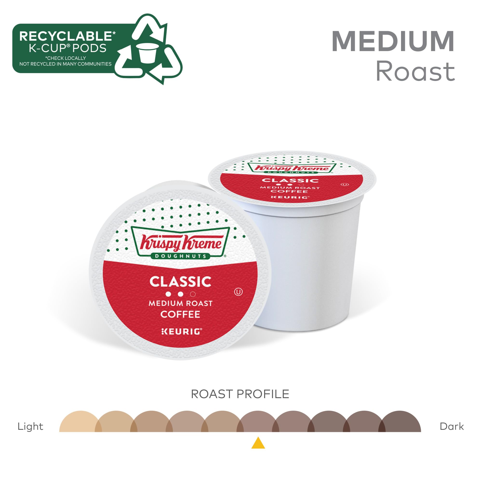 Krispy Kreme, Coffee Medium Roast, 32 K-Cup Pods