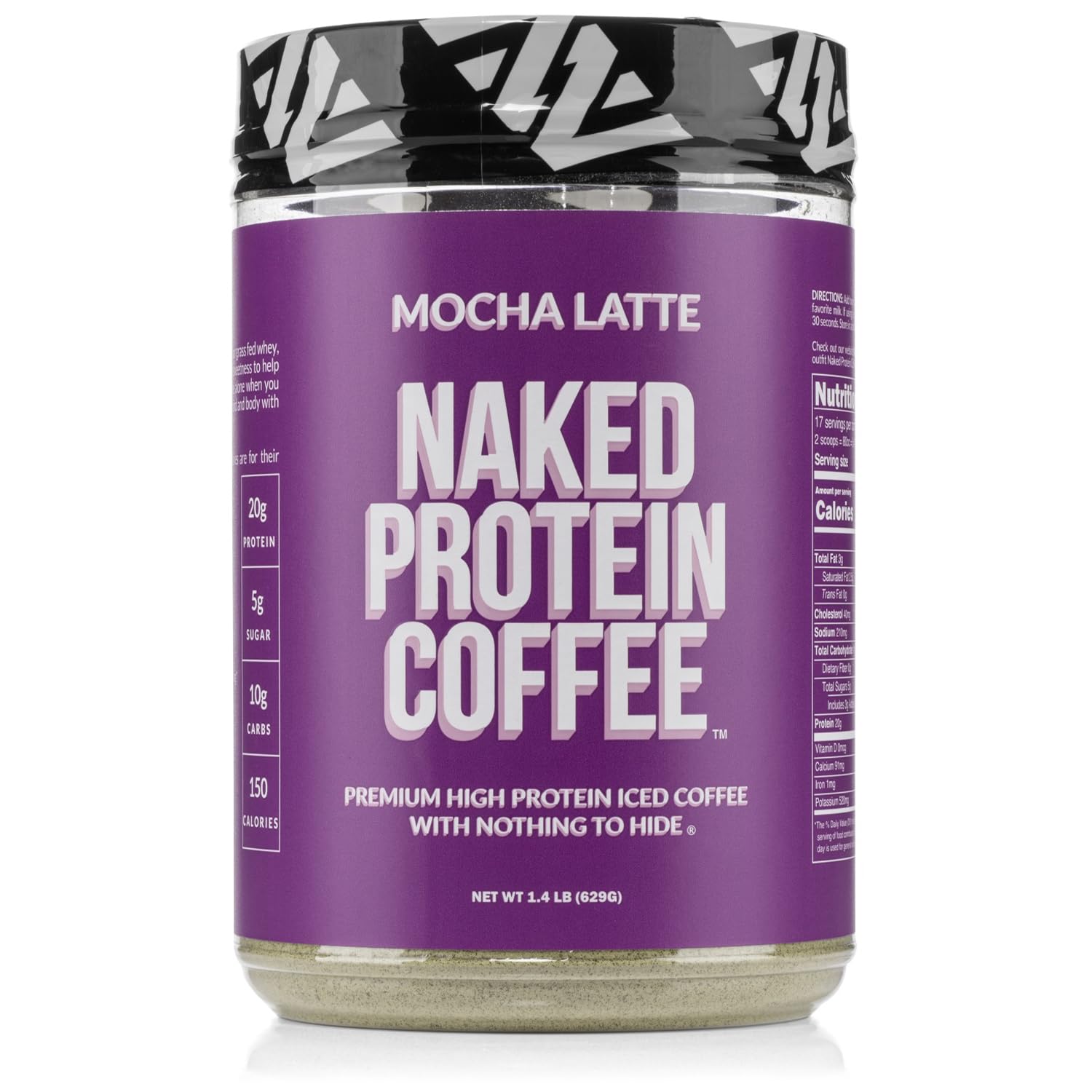 Naked Mocha Latte Protein Coffee Powder (17 Servings)