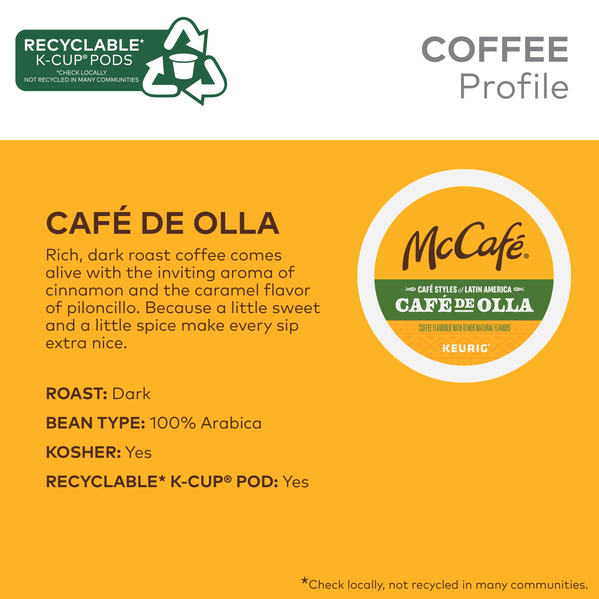 McCafe, Coffee Caramel Dark Roast, 20 K-Cup Pods