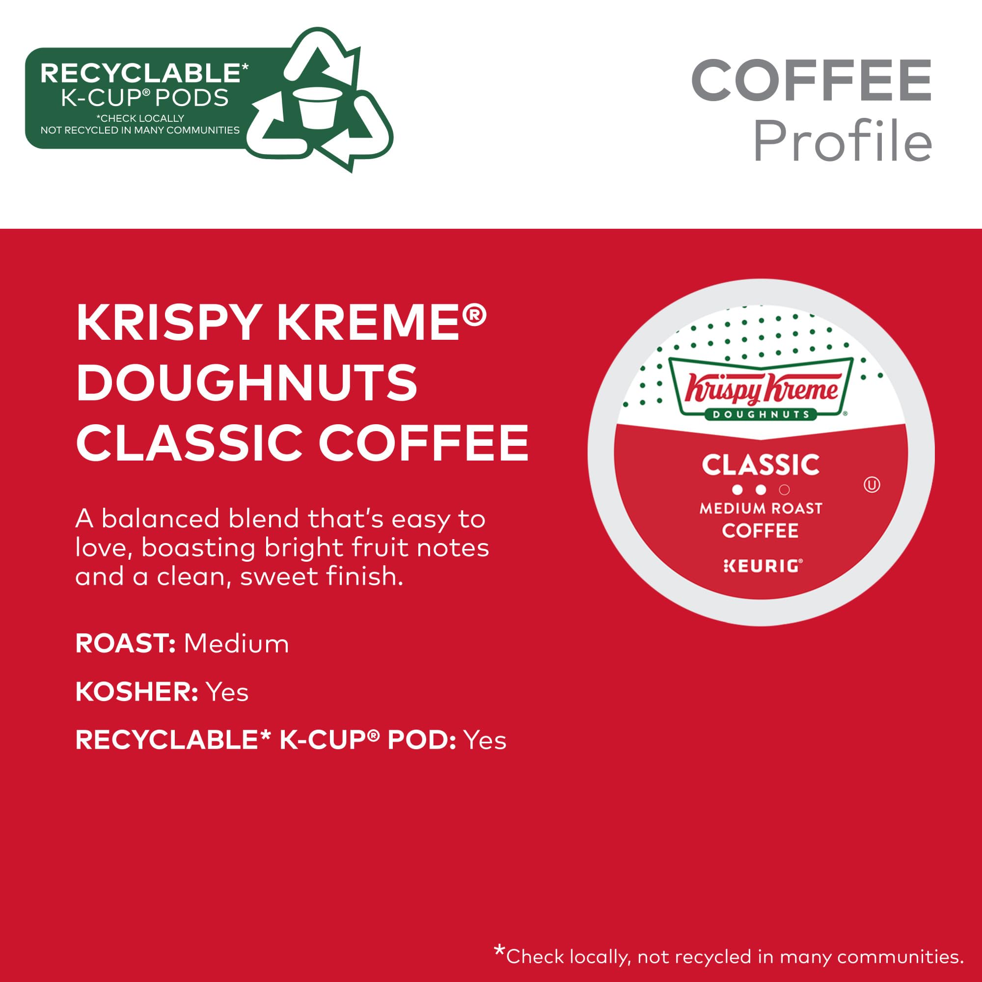 Krispy Kreme, Coffee Medium Roast, 32 K-Cup Pods