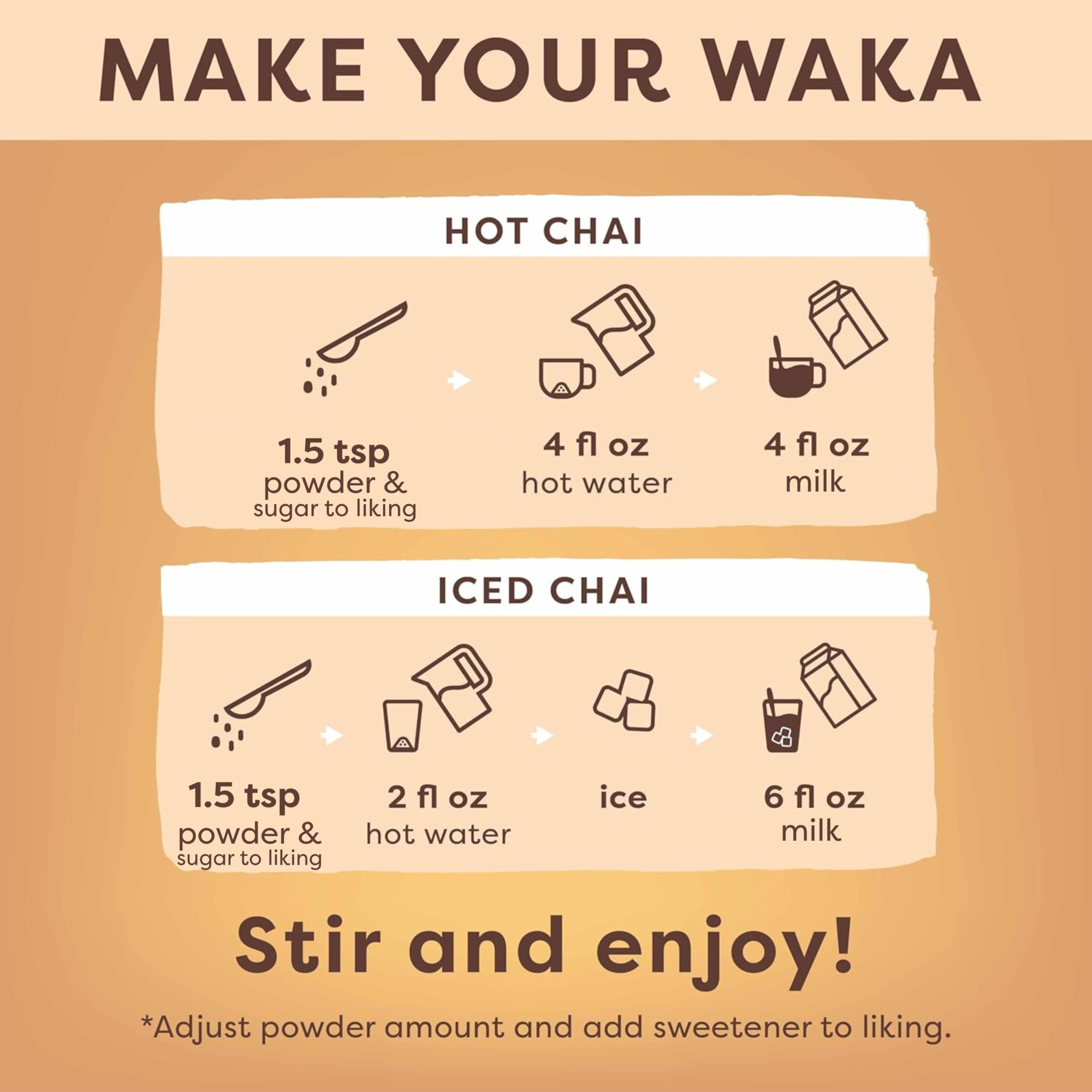 Waka, Dirty Chai, Instant Coffee and Tea Powder Mix, 4.5 oz Pouch