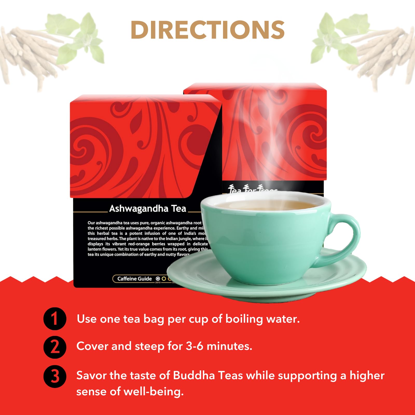 Buddha Teas, Ashwagandha Root Tea – Herbal Tea, 18 Tea Bags