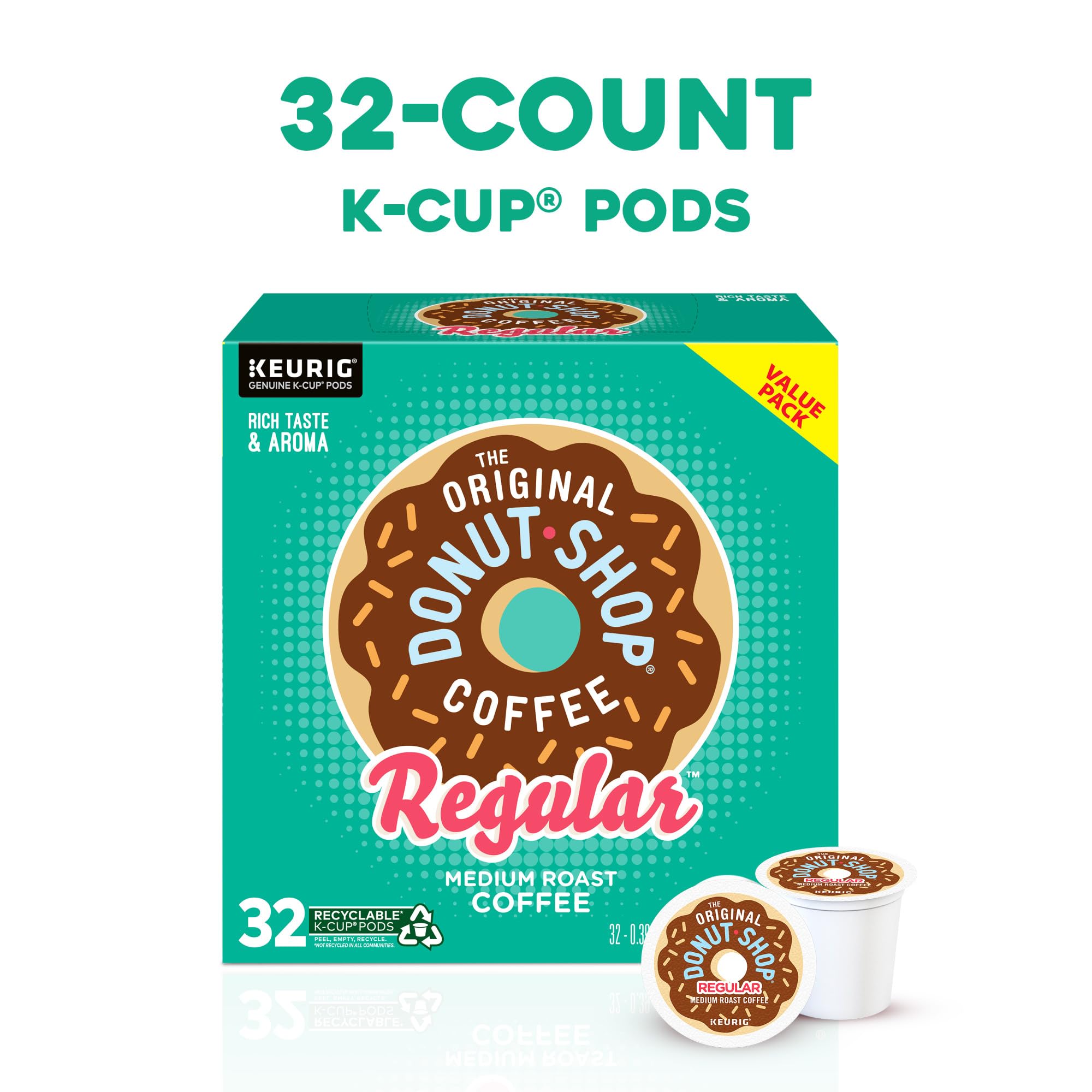 The Original Donut Shop, Coffee Medium Roast, 32 K-Cup Pods