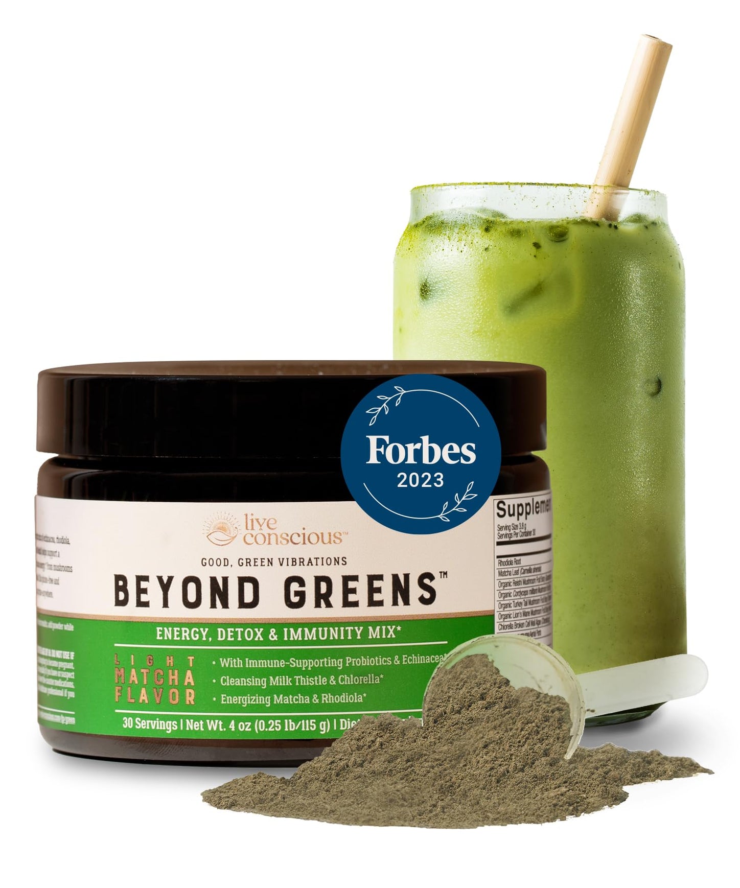 Live Conscious, Beyond Greens Superfood Powder, Matcha Greens Blend 4 oz