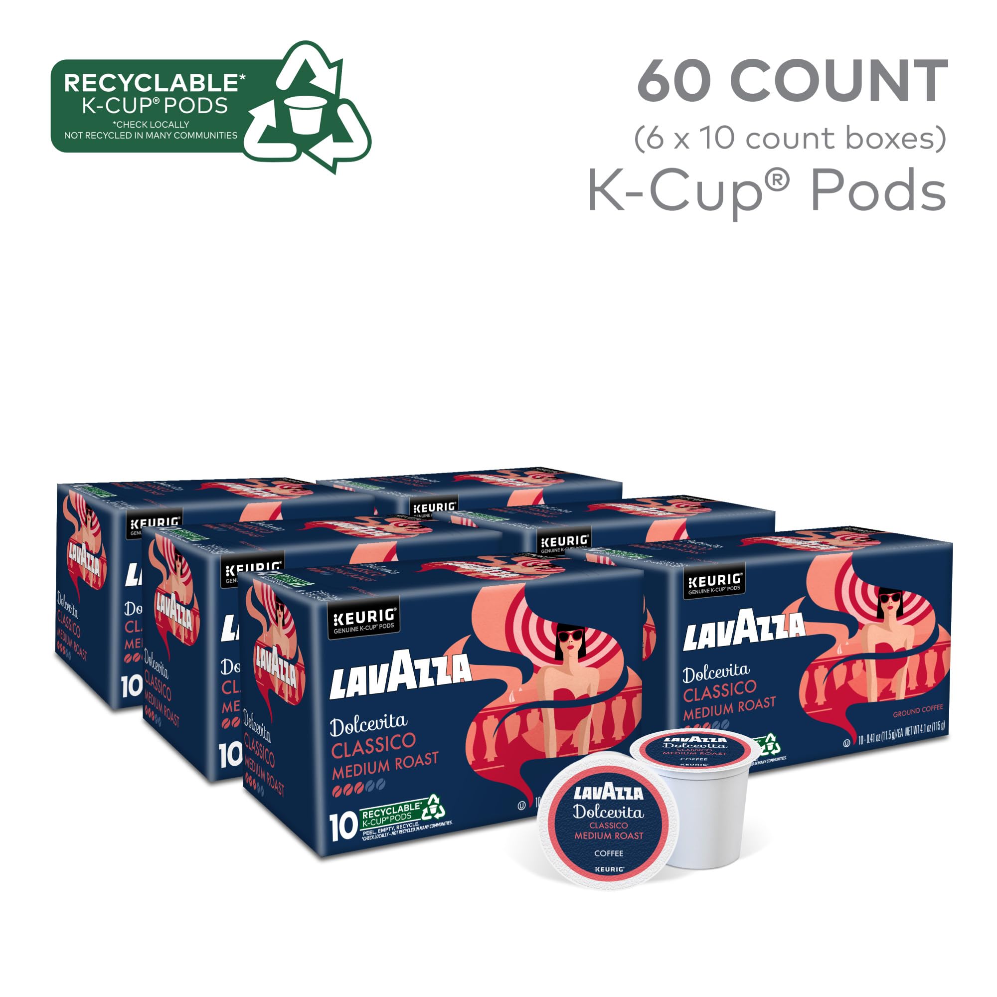 Lavazza, Coffee Medium Roast, K-Cup Pods