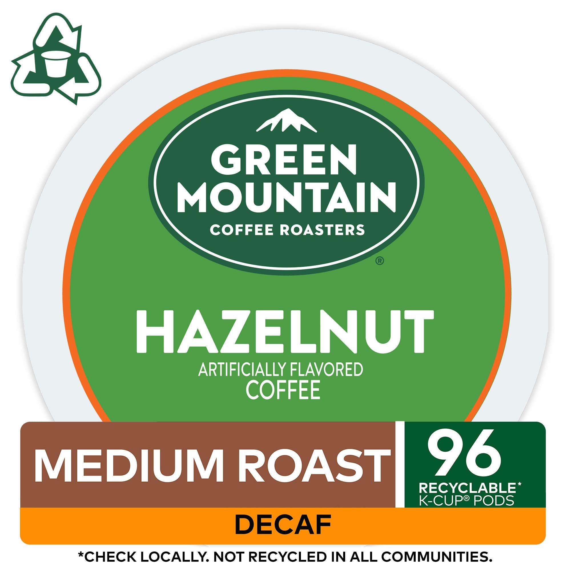 Green Mountain Coffee Roasters, Coffee Hazelnut Light Roast, 96 K-Cup Pods