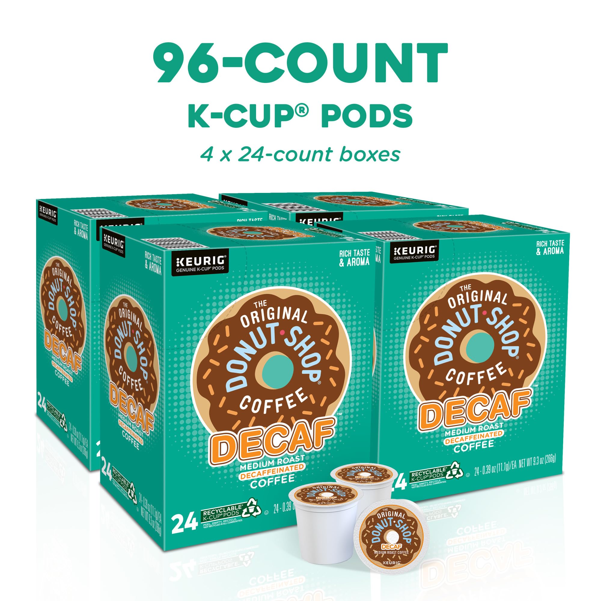 The Original Donut Shop, Decaf Coffee Medium Roast, 96 K-Cup Pods