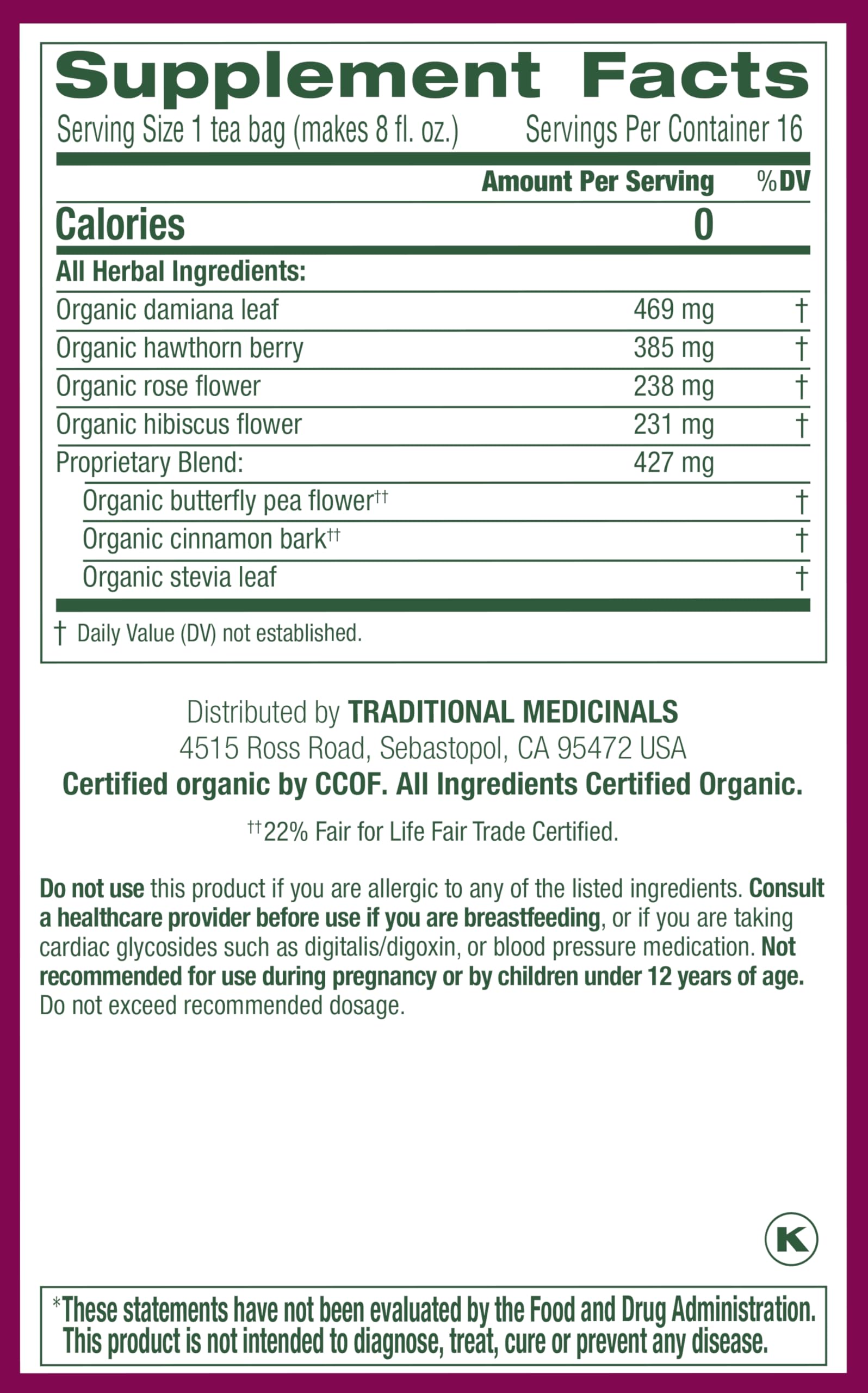 Traditional Medicinals, Rosy Mood Tea, Damiana & Butterfly Pea Flower, Organic Mood Support, 16 Tea Bagsere's a Traditional Medicinals tea for that