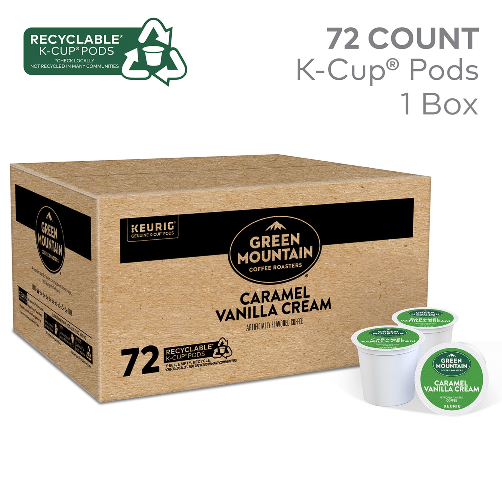 Green Mountain Coffee Roasters, Coffee Vanilla Light Roast, 72 K-Cup Pods