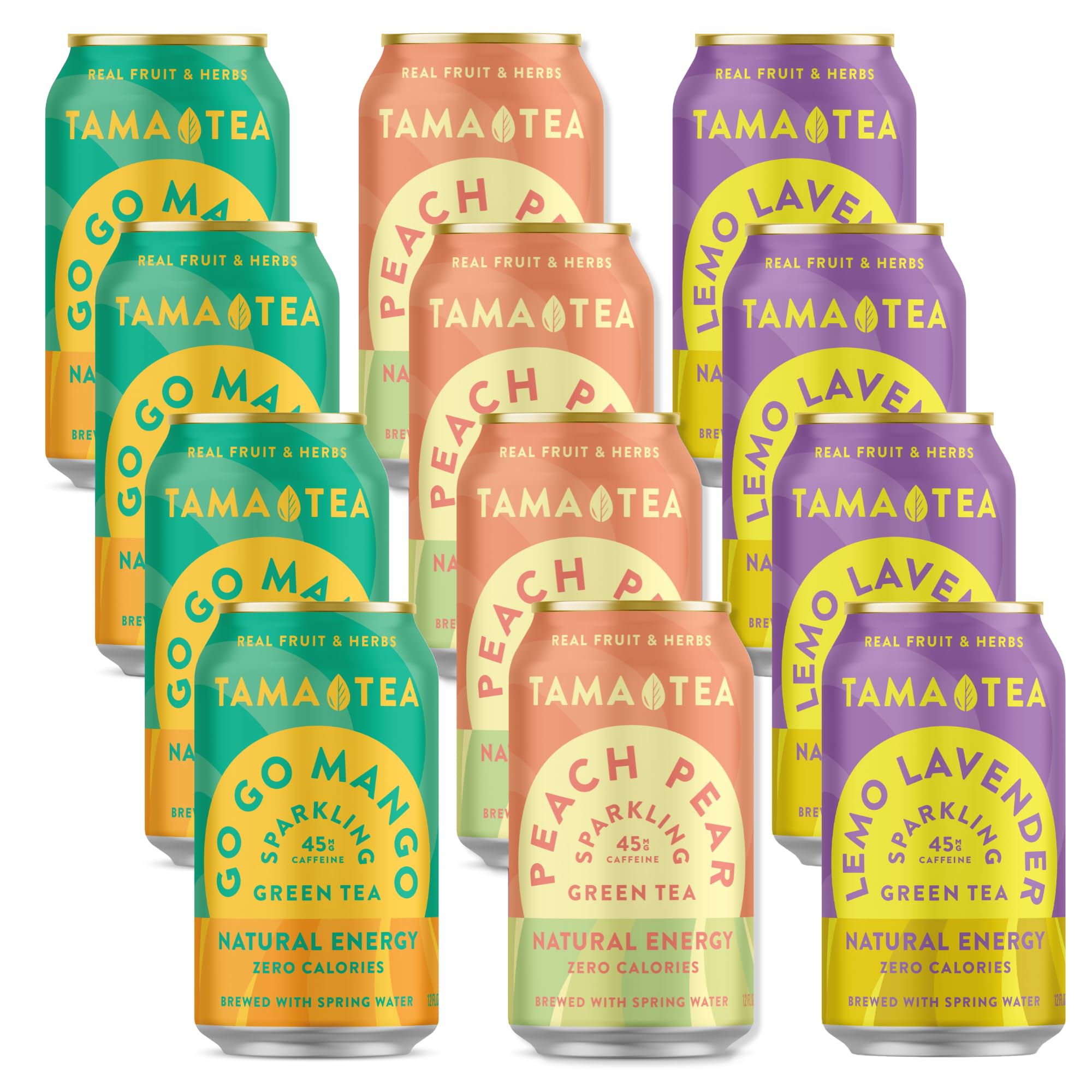 Tama Tea, Sparkling Green Tea Variety Pack, 12 Cans