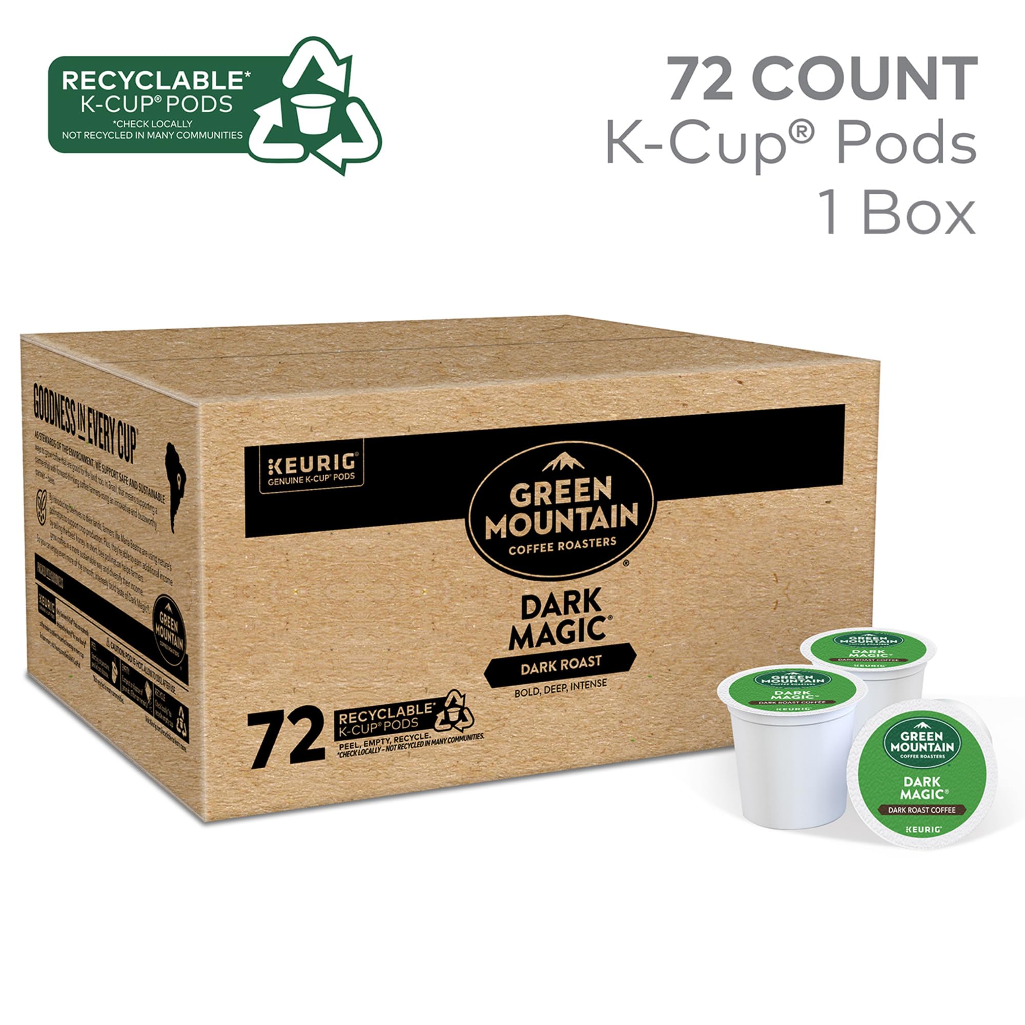 Green Mountain Coffee Roasters, Brazil Coffee Chocolate Dark Roast, 72 K-Cup Pods