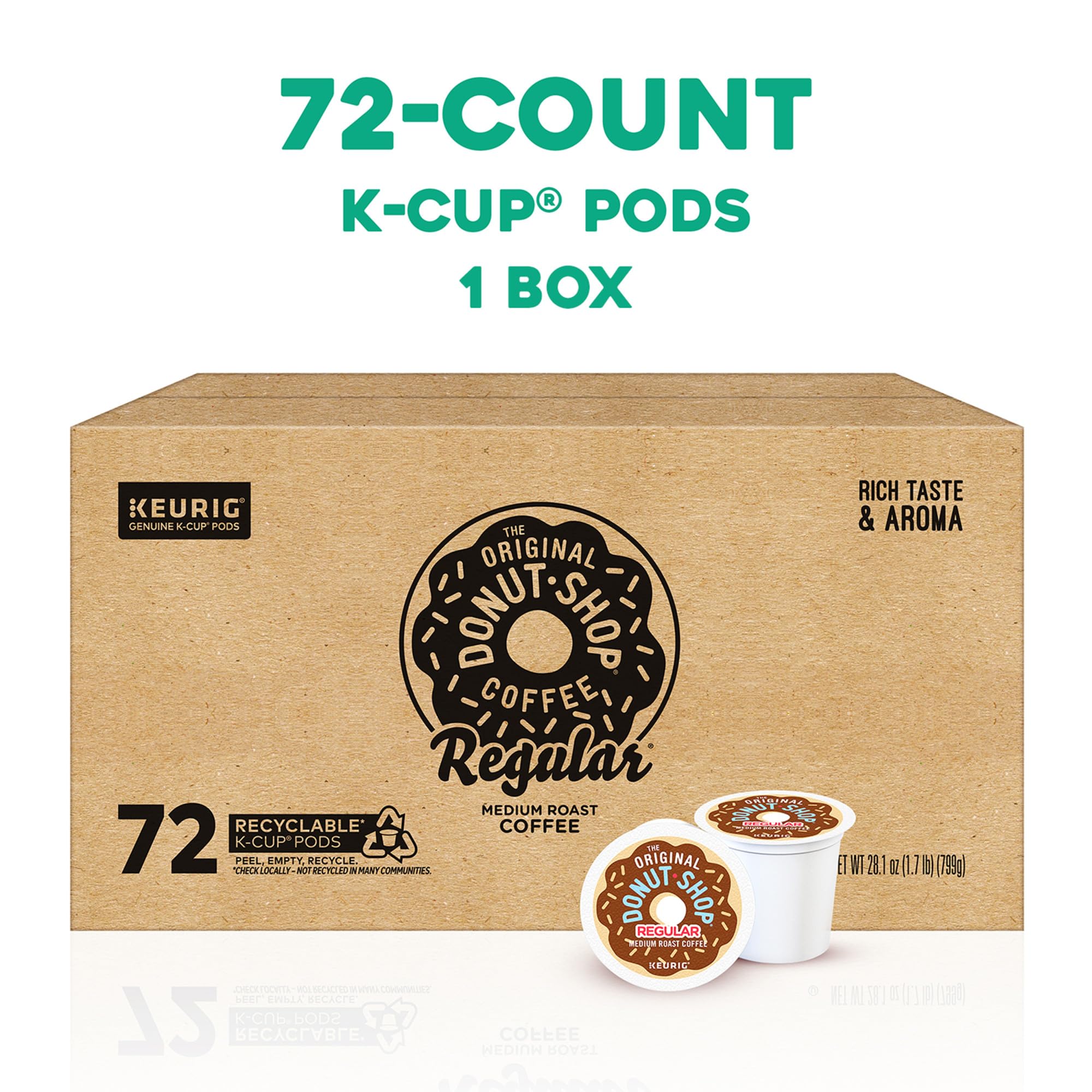 The Original Donut Shop, Regular Coffee Medium Roast, 72 K-Cup Pods